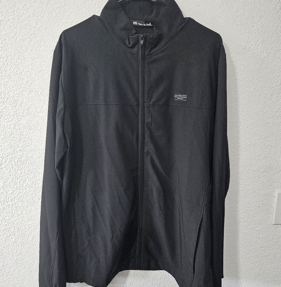 Travis Mathew Black Windbreaker with Stand-Up Collar